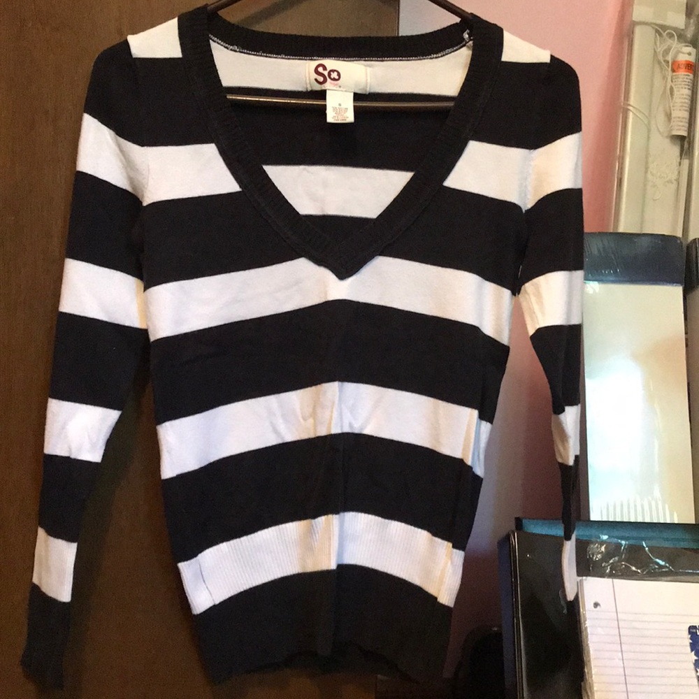 Black and White Striped Sweater